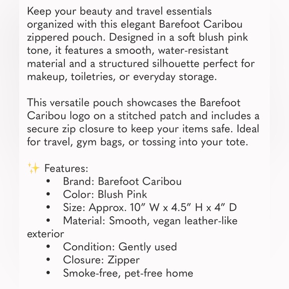 Barefoot Caribou bag travel cosmetic - Picture 2 of 9